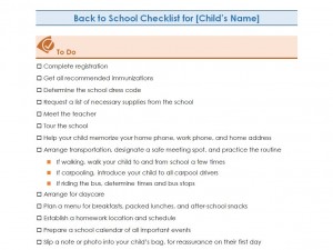 Free Back to School Checklist
