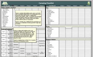 Free Camping Checklist