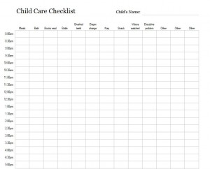 Free Child Care Checklist