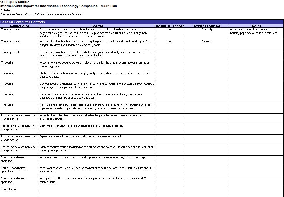 Audit Schedule Template Excel Excel Templates