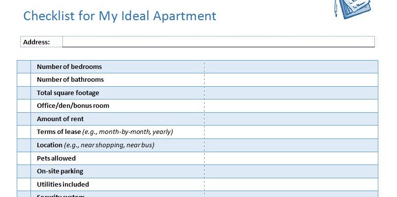 new apartment checklist google sheets