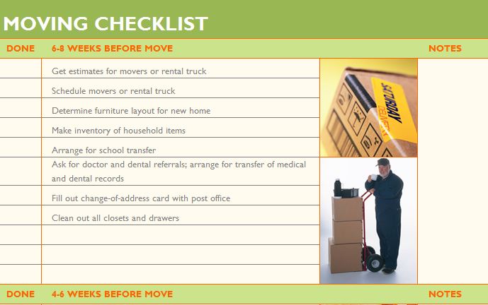 moving apartment checklist