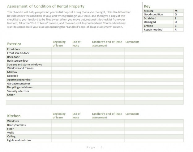 Rental Checklist | Rental Inspection Checklist