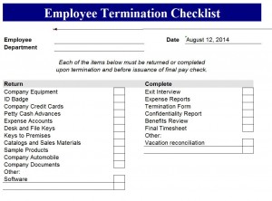 Termination Checklist Free