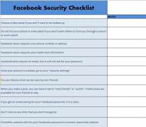 Facebook Security Checklist
