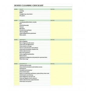 Free Housekeeping Checklist