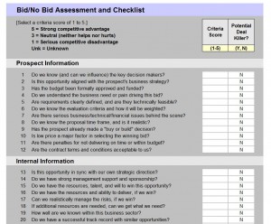 Free Bid Assessment Checklist