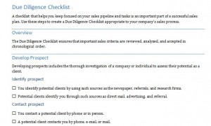 Free Financial Due Diligence Checklist