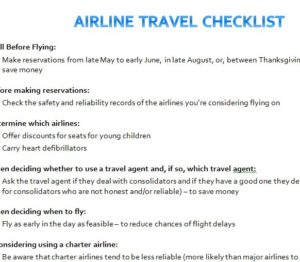 Airline Travel Checklist