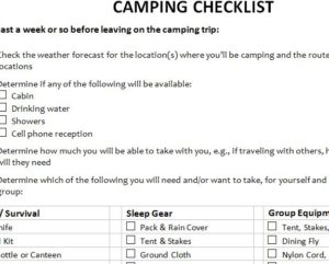 Camping Checklist